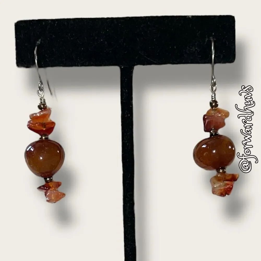 Beautiful Stone Dangle Earrings with Fish Hook Style